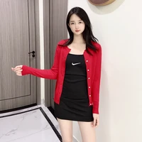 knitted ladies sweaters cardigan female black korean fashion style jersey womens coat spring 2022 crochet top tricot clothing