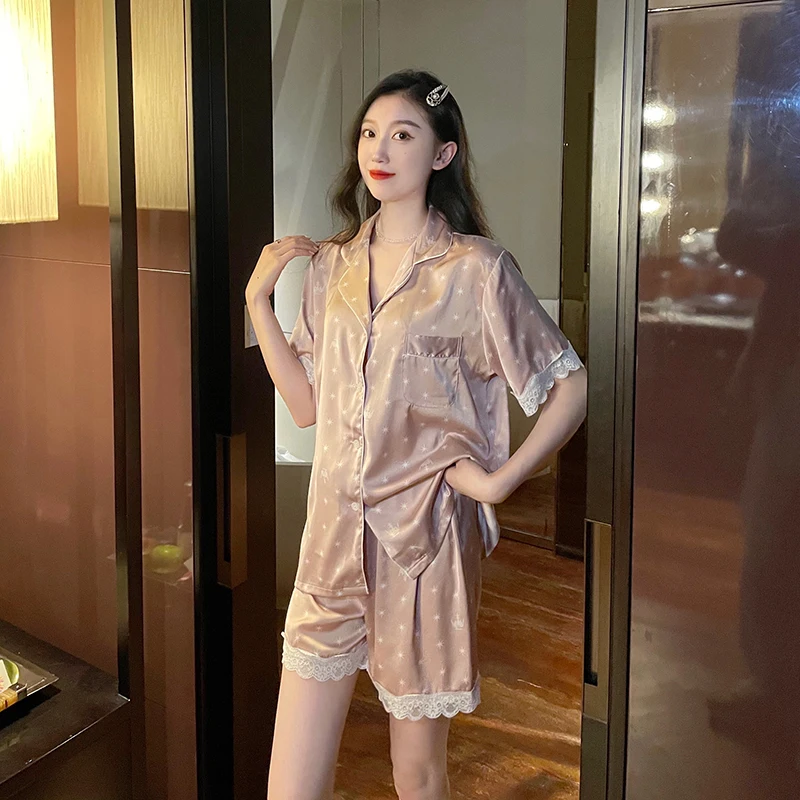 Женская кружевная пижама Y2k с цветочным принтом