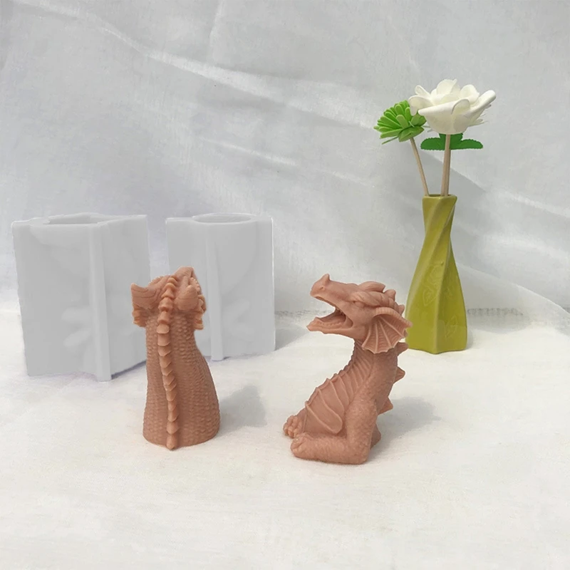 

3D Dragon Statue Silicone Mold Candle Soap Plaster Mould Decor Supplies for Crafts Making Moulds Epoxy Resin Candy Mold
