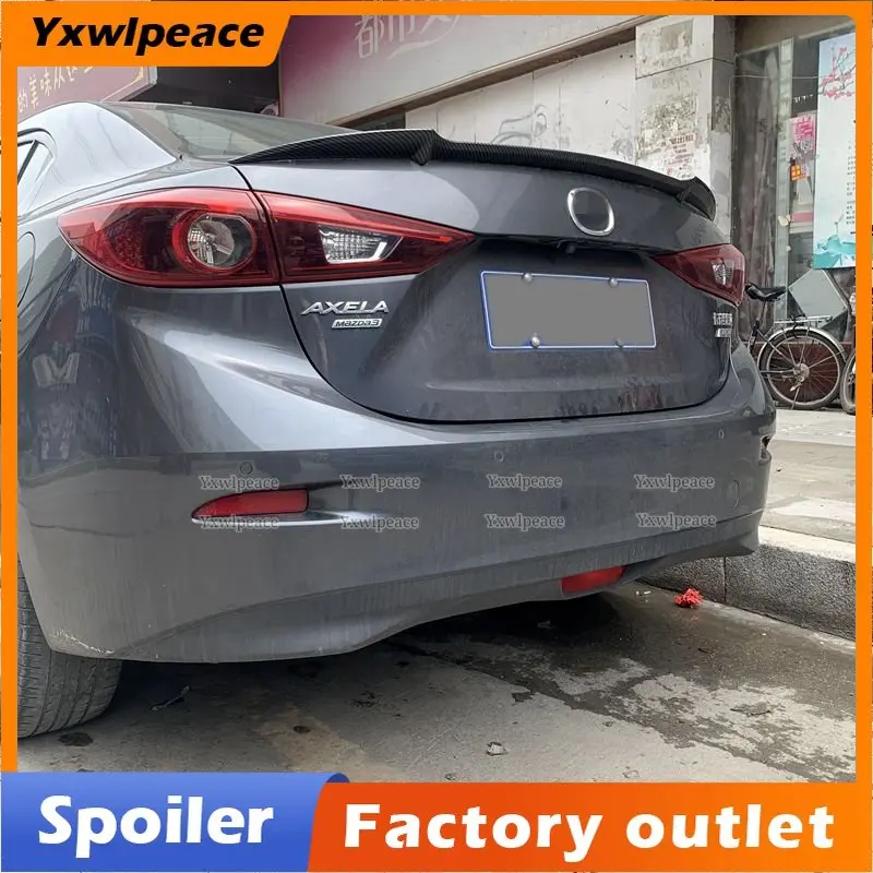 

For Mazda 3 Axela Sedan 4 Doors 2014 2015 2016 2017 ABS Material Unpainted Color Rear Trunk Spoiler Trunk Wing Car Accessories