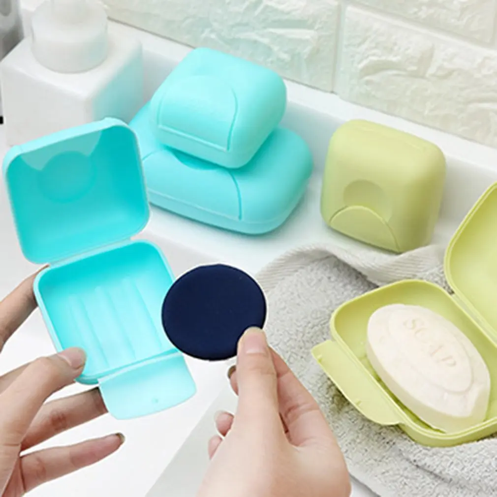 

Candy Color Travel Lock Seal Soap Box Plastic Portable Toilet Soap Boxes Case Holder With Lid Sealing Bathroom Supplies Locked