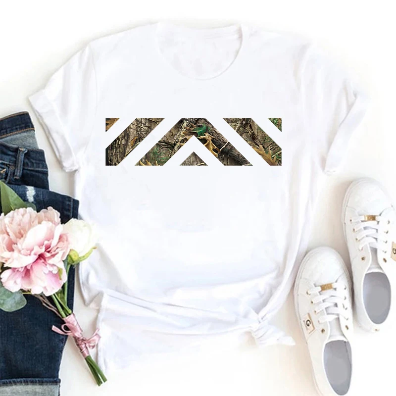 

Tshirt Harajuku Fashion T-shirt Leisure Female Tops Oversized Clothes 2021 New Summer Geometric Figure Print T Shirt Women White