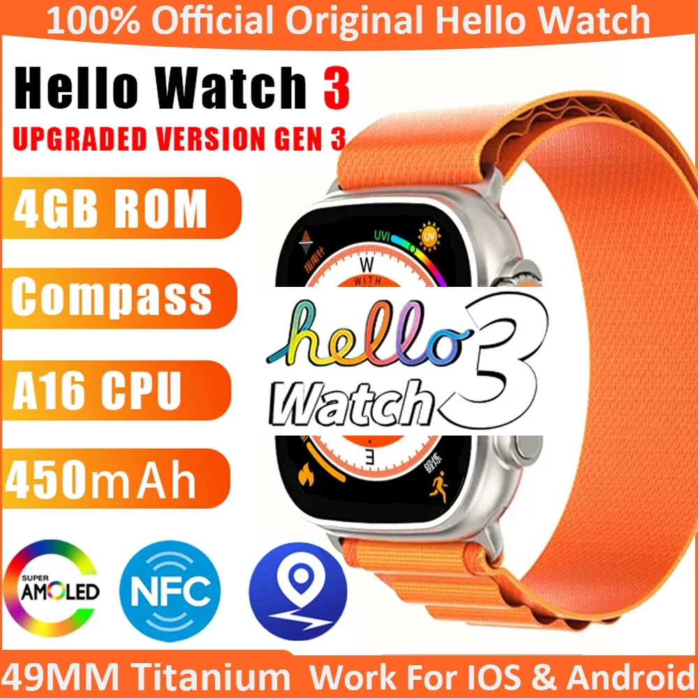 COTAUL Hello Watch 3 Ultra Smart-Chronograph 49 мм AMOLED-дисплей с функцией вызова Bluetooth Спортивный