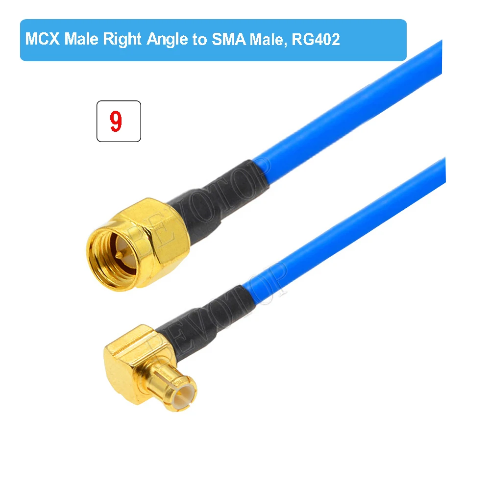 

1 шт. SMA к MCX RG402 кабель RP-SMA/SMA гнездо к MCX штекер прямо/прямой угол 90 ° Высокочастотная перемычка RG-402 086.