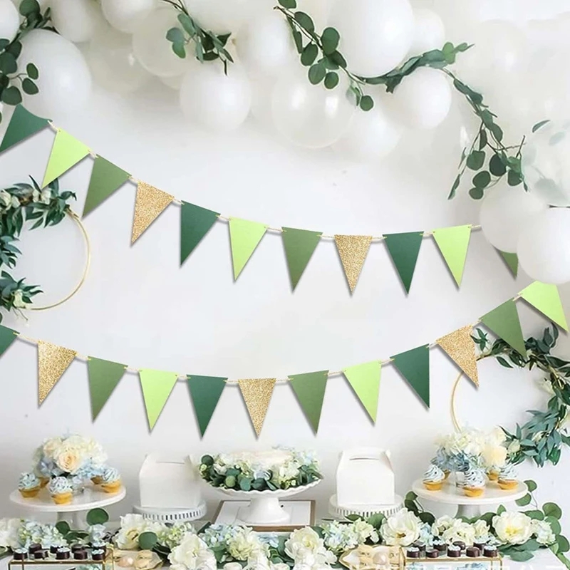 Фотообои золотистые и зеленые 1 комплект