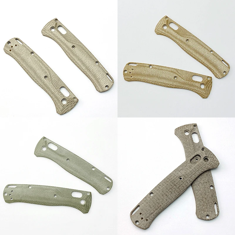 

4 Patterns Micarta Material Fold Knife Grip Handle Patches Scales Slabs for BenchMade Bugout 535 Custom DIY Making Accessories