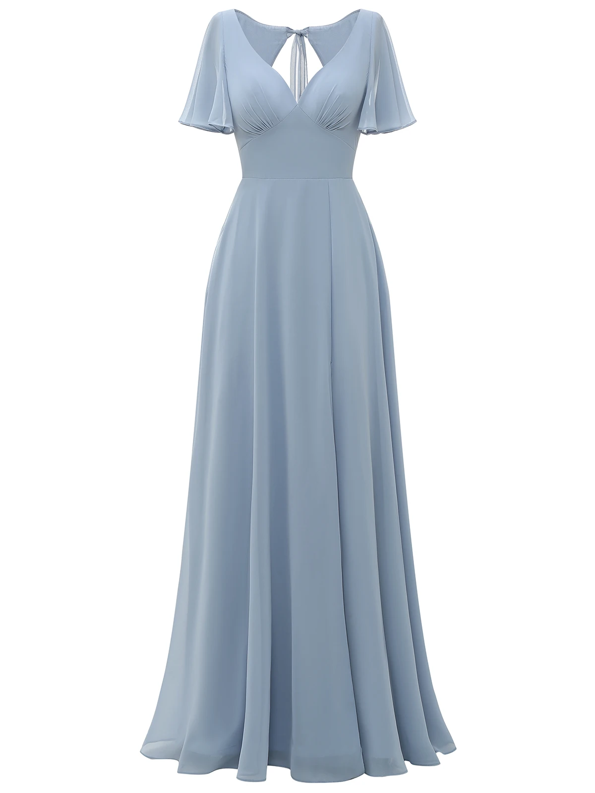

Tidinesslife Women's Formal Elegant Bridesmaids Dresses Ruffles Wedding Guest Dress Long Tulle Evening Dresses