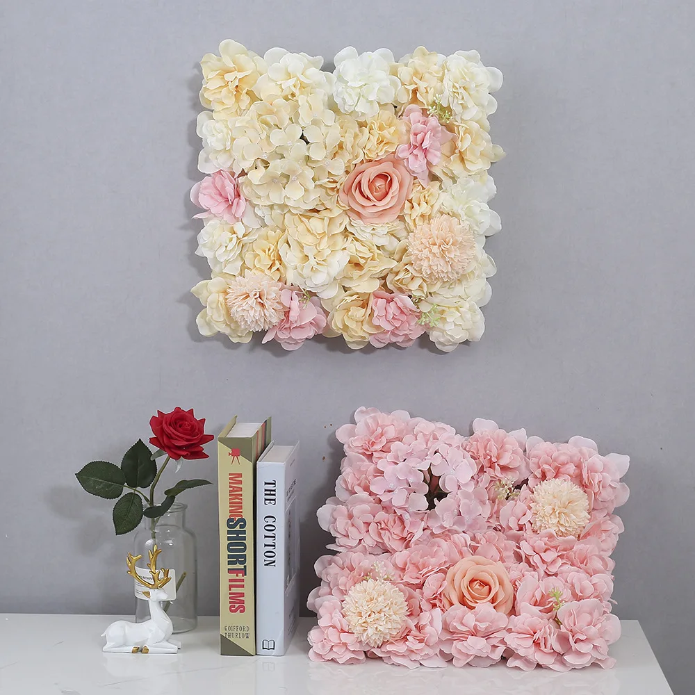 

6pcsArtificial Plant Wall Wedding Background Rose Wall Home Flower Shopping Mall Window Decoration Plant Wall Hydrangea Row