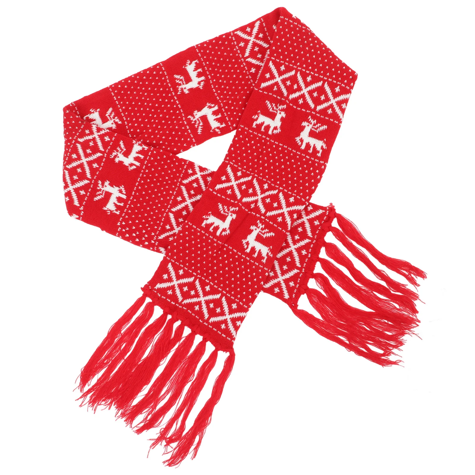 1 шт. рождественский вязаный шерстяной шарф украшение в виде лося снежинки шаль