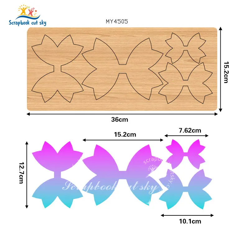 

MY4505 Butterfly End Bar Wooden Cutting Knife Die Scrapbook Compatible with Most Die Cutting Machines