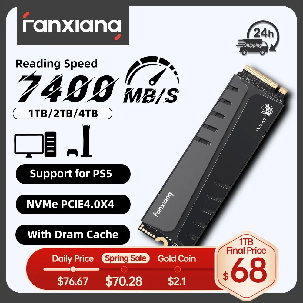 Внутренний твердотельный накопитель Fanxiang S770 M.2 SSD NVMe 7300 МБ ...