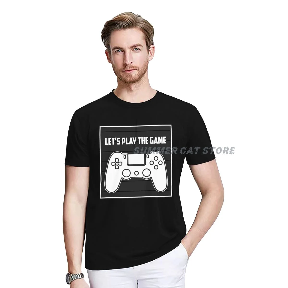 

Summer T-shirt Men Women Cotton Let S Play The Game O-neck Short-sleeved unisex Casual T-shirt