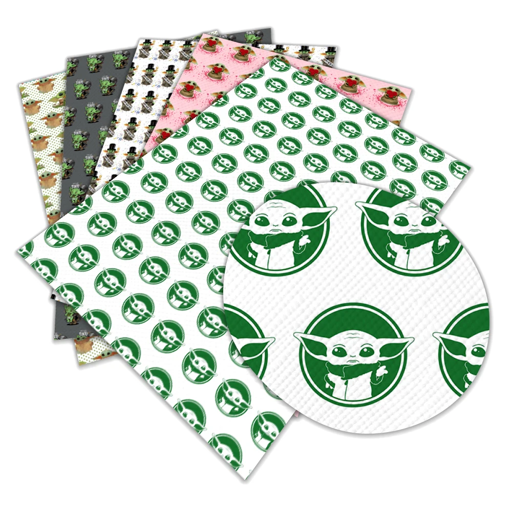 30 см x 136 см мультфильм Baby yoda печатная искусственная кожа ткань шитье DIY сумка обувь материал L065 L074