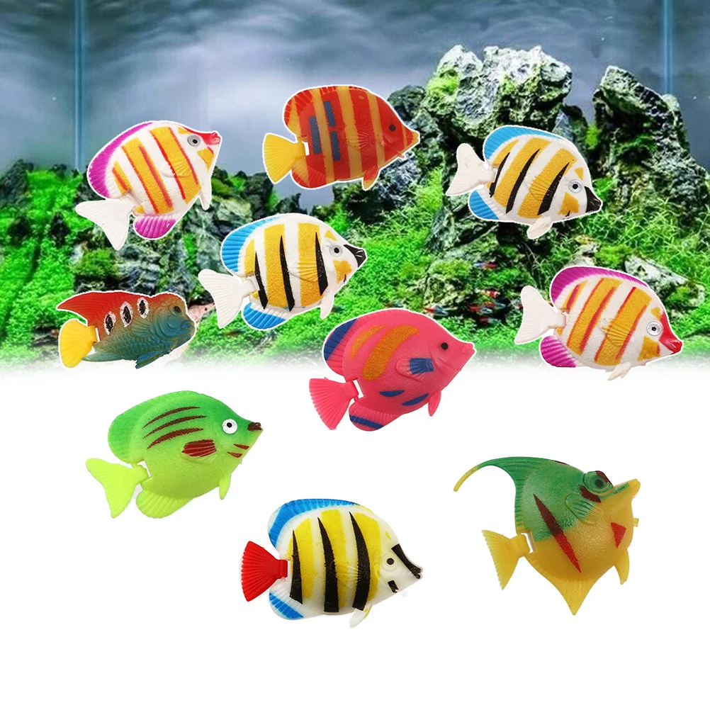 

20 Pcs Ornaments Fish Tank Decor Artificial Fish Water Column Light Decorations Fake Fish Tank