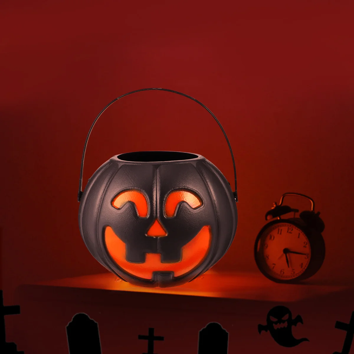 

Pumpkin Bucket Props Light Candy Decorationlantern Atmosphereorange Lights Decorations Suppliesadornment Buckets Trick Treat Or