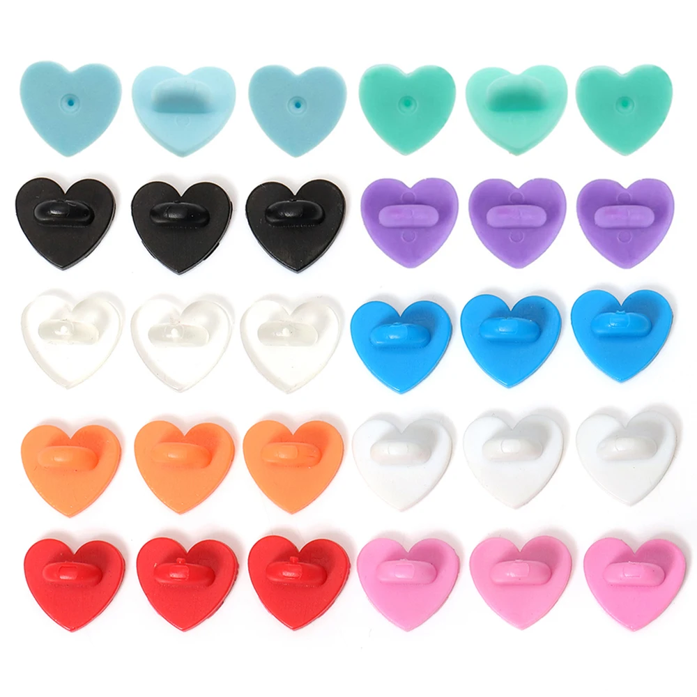 

50pcs Rubber Pin Backs Heart Shape Butterfly Clutch Backings Brooch Cap Keepers for Tie Tack Lapel Pin Holder Badges Replacement