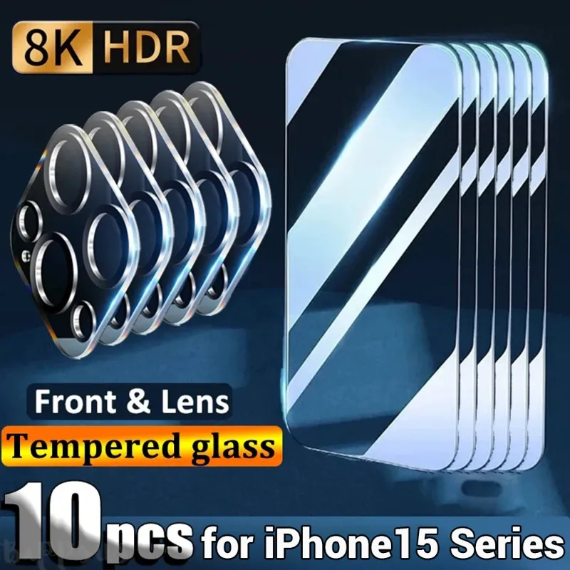 

HD Tempered Glass for iPhone 15 Pro Max Screen Protector Hard Glass for iPhone 15 Plus 15 Pro Camera Lens Film for iPhone15