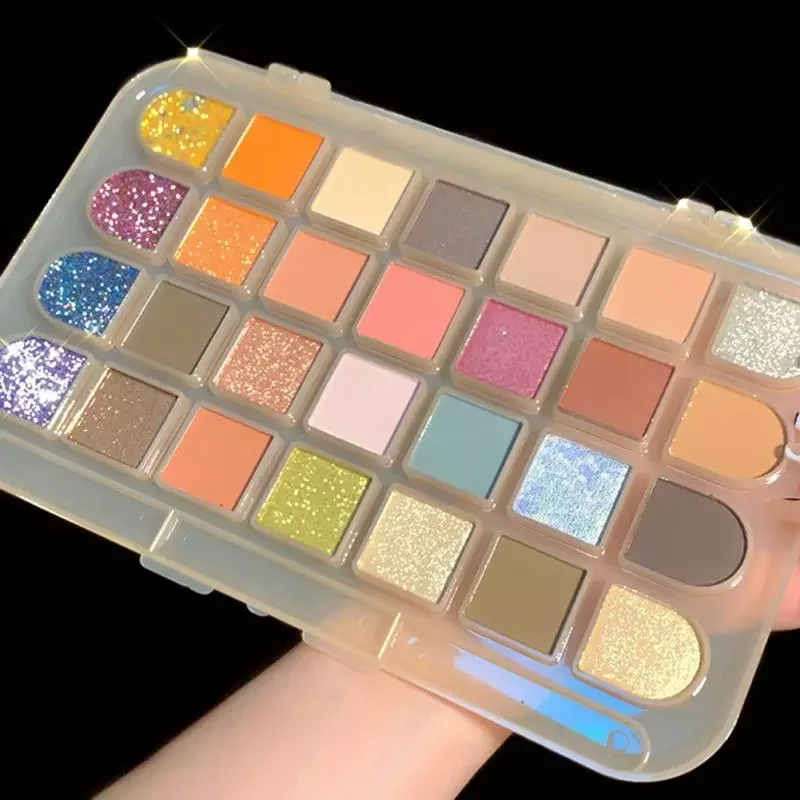 

NEW2023 28 Colors Eye Shadow Plate Matte Luminous Eyeshadow Waterproof Sweatproof Matte Shimmer Long Lasting Eyeshadow Platte Co