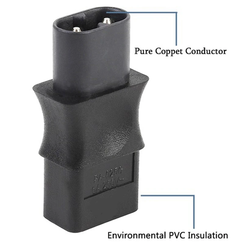 2PCS 2-Pin Iec 320 C8 Male To C9 Female Ac Adapter 6A/250V Industrial Power Converter