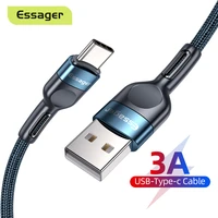 essager usb type c cable 3a quick charger wire for xiaomi poco redmi note 10 9 samsung huawei oneplus mobile phone charging cord