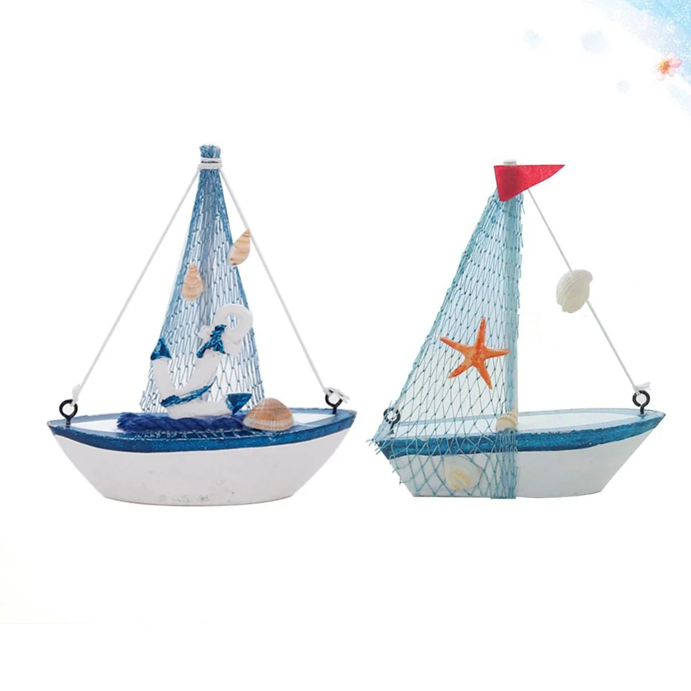 

Decor Decorations Sailboat Boat Ornament Wooden Beach Model Home Nautical Decoration Sail Boats Ocean Bathroom Ship Desk Marine