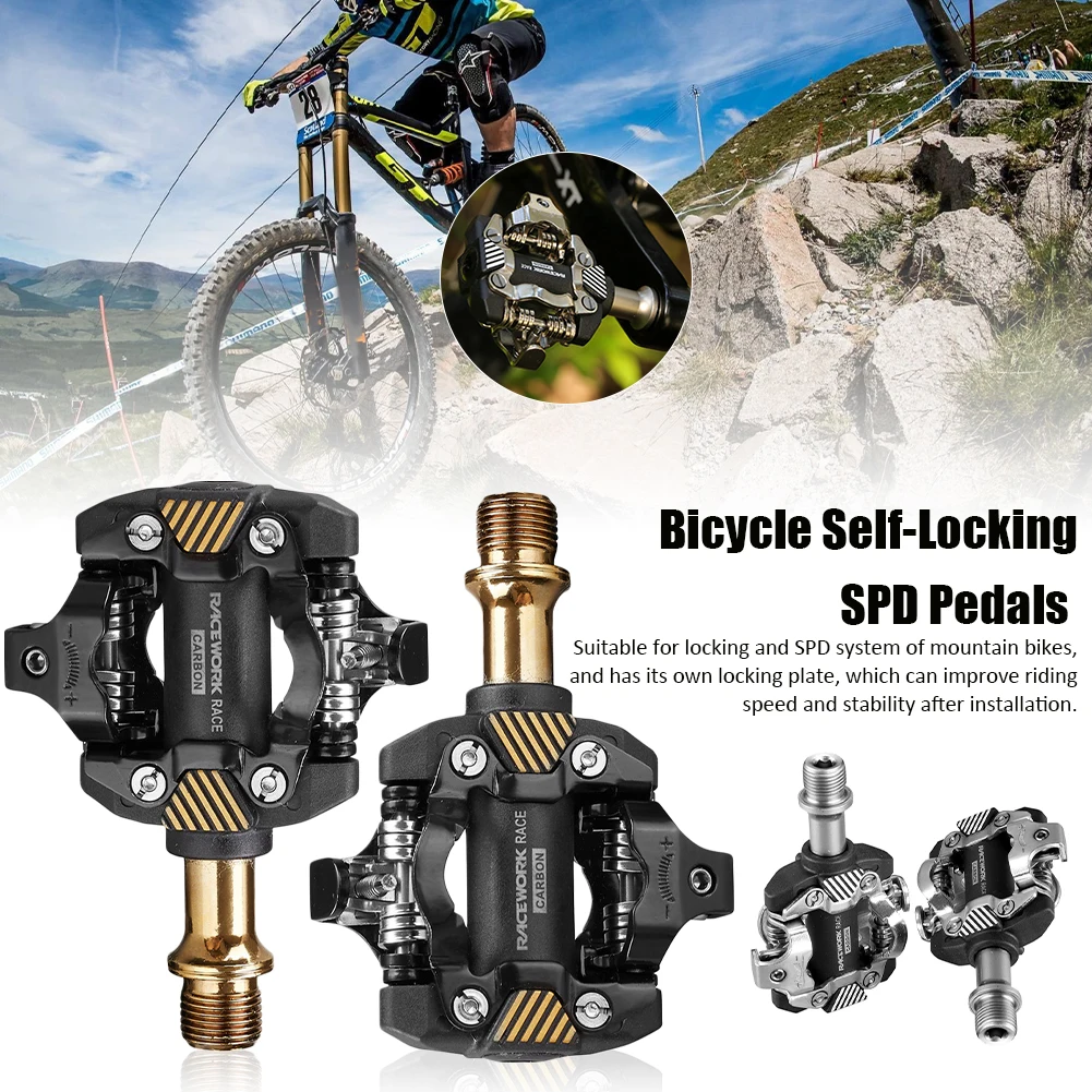 

X-M8100 Bike Pedals Self-Locking SPD Pedals DU Bearing MTB Bicycle Die Casting Carbon Fiber Pedal For Most Bike Accessories