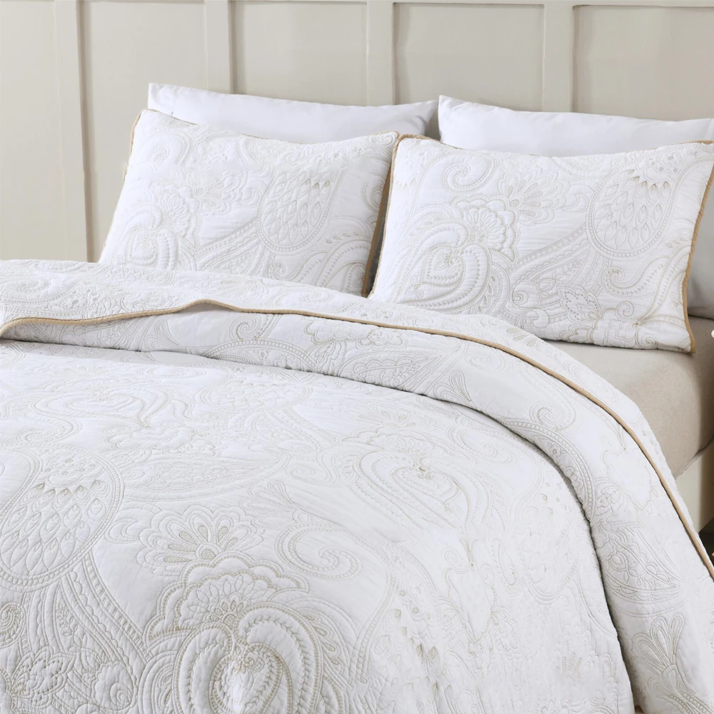 3 шт. хлопковое покрывало для кровати в клетку