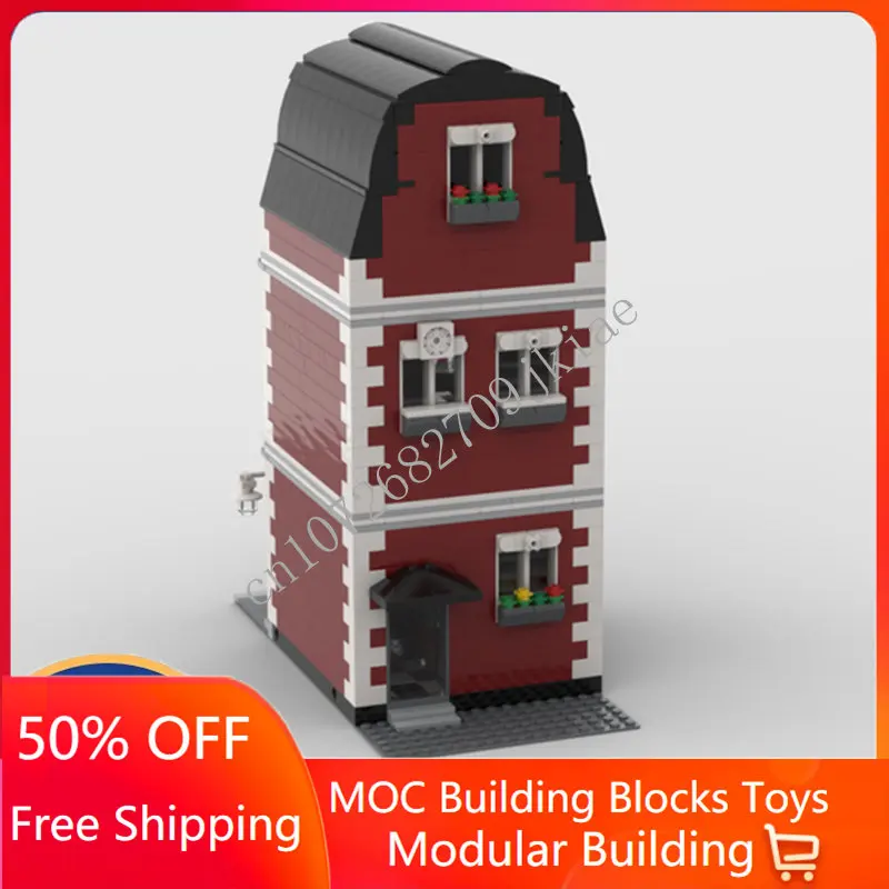 1845PCS Customized MOC Modular Dentist shop street view Model Building Blocks Bricks Children birthday toys Christmas gifts