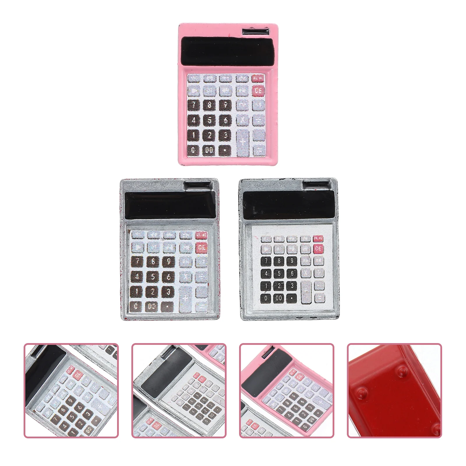 

3Pcs Alloy Calculator Models Decor Mini House Decors Mini Calculator Mini House Decors