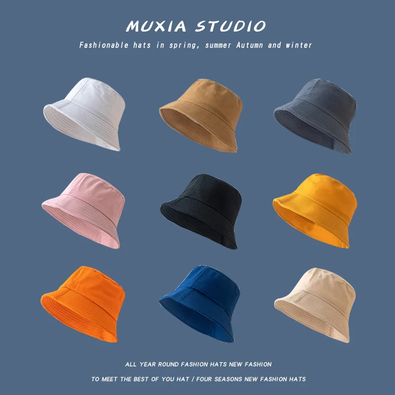 

New Unisex Cotton Men Women Fashion Bucket Hat Summer Sunscreen Panama Fishing Caps Outdoor Beach Fisherman Sunbonnet Ladies Hat