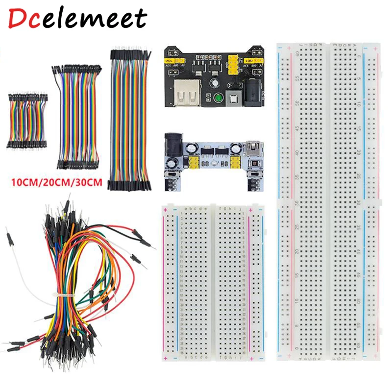 

MB-102 MB102 Breadboard 400 830 Point Solderless PCB Bread Board Test Develop DIY 65 Jumper Wires for Arduino Power Module