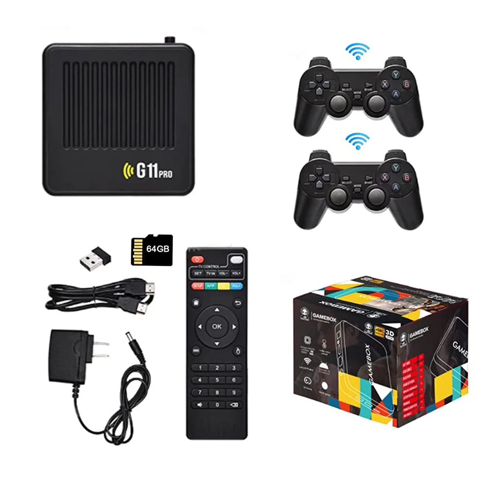G11 Pro Retro Game Console 128G Built in 40000 Games Dual 2.4G Wireless Controllers TV Games 4K TV HD Out Video Game Consolas
