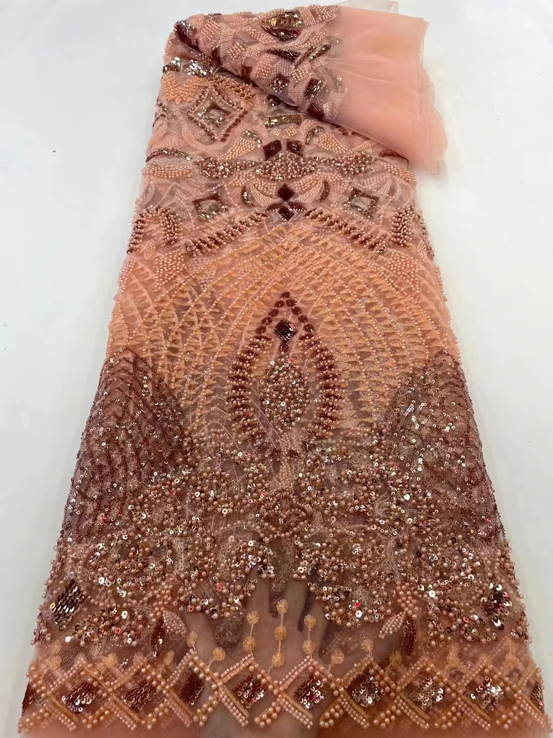 Новое блестящее кружевное Сетчатое вышитое бисером платье роскошное модное