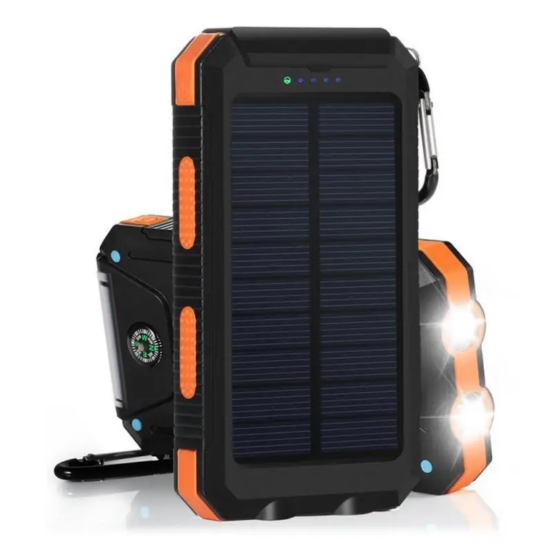 

New 8000 Mah Wireless Solar Draagbare Oplader Power Bank Draadloos Opladen Externe Batterij Powerbank Sos Led Twee-weg