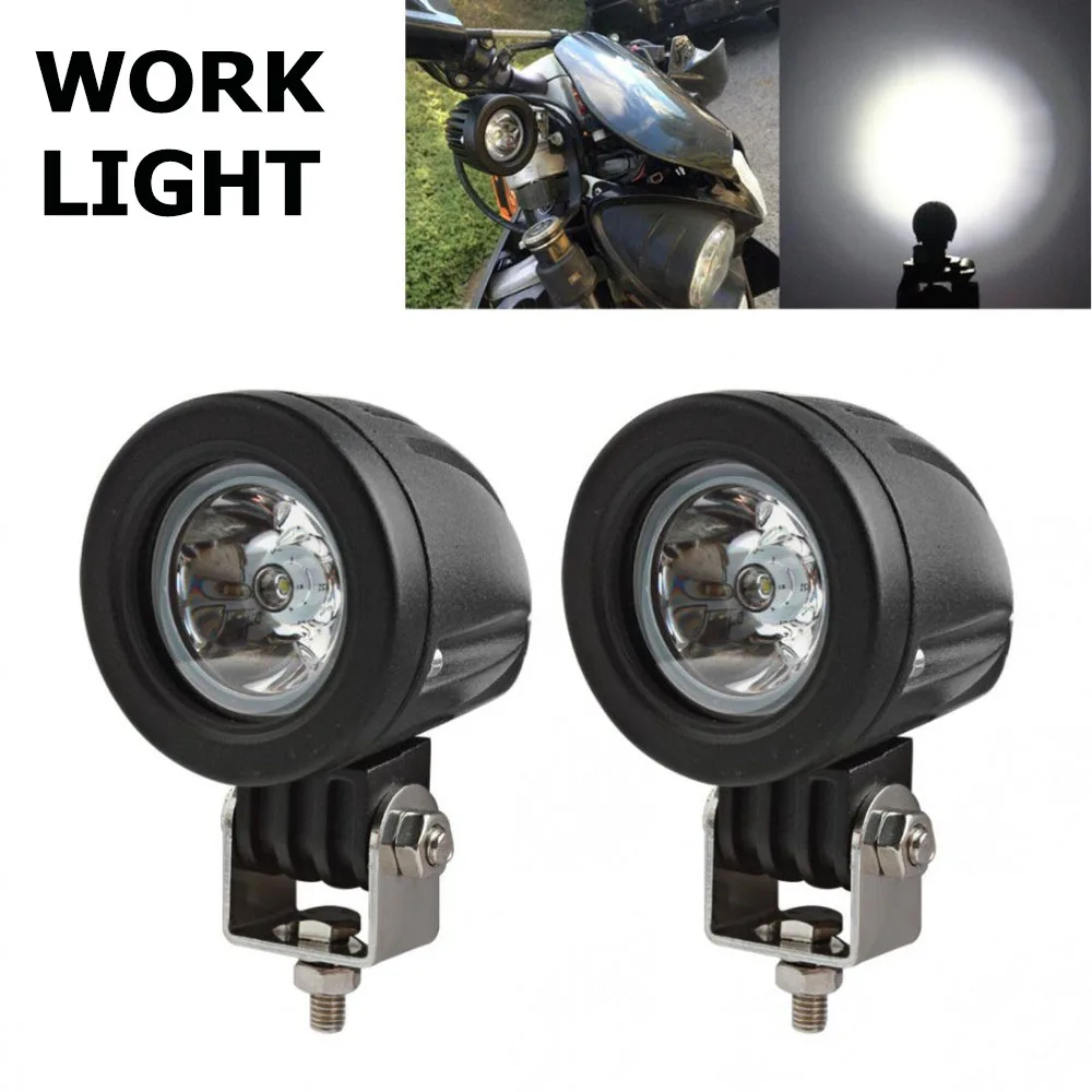 

2PCS 10W MOTORCYCLE LED LIGHT DRIVING FOG LAMP 12V 24V SPOT BEAM POD AUXILIARY OFFROAD CAR TRUCK SUV BICYCLE INDICATOR WORK LAMP