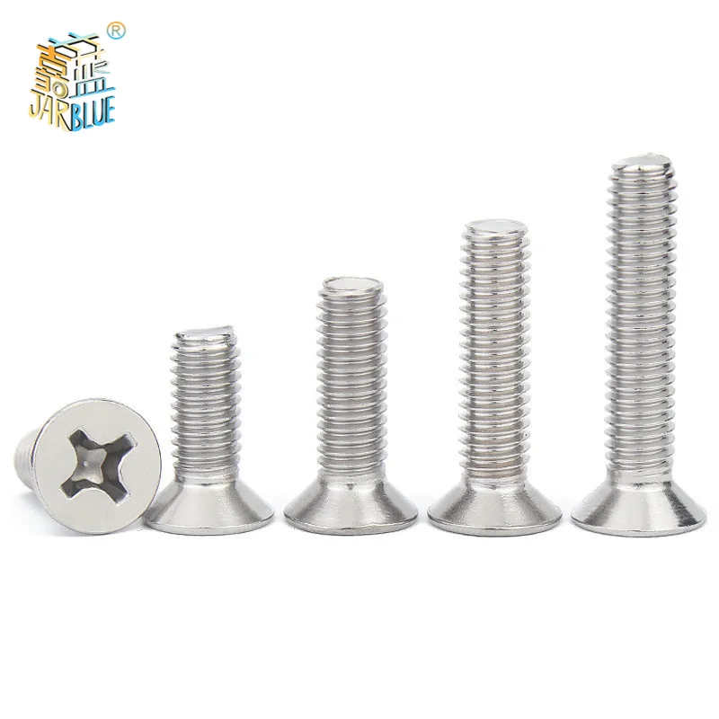 100Ppcs/lot M1 M1.2 M1.4 M1.6 304 Stainless steel GB819 Cross Phillips Flat Countersunk Head Screw Bolt mini screws