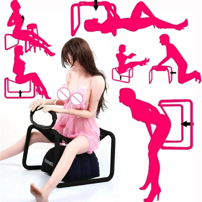 

Toughage Sex Loving Bounce Stool Sex Chair With Handrail And Inflatable Sex Pillow Kit Weightless Elasticity Position Helper
