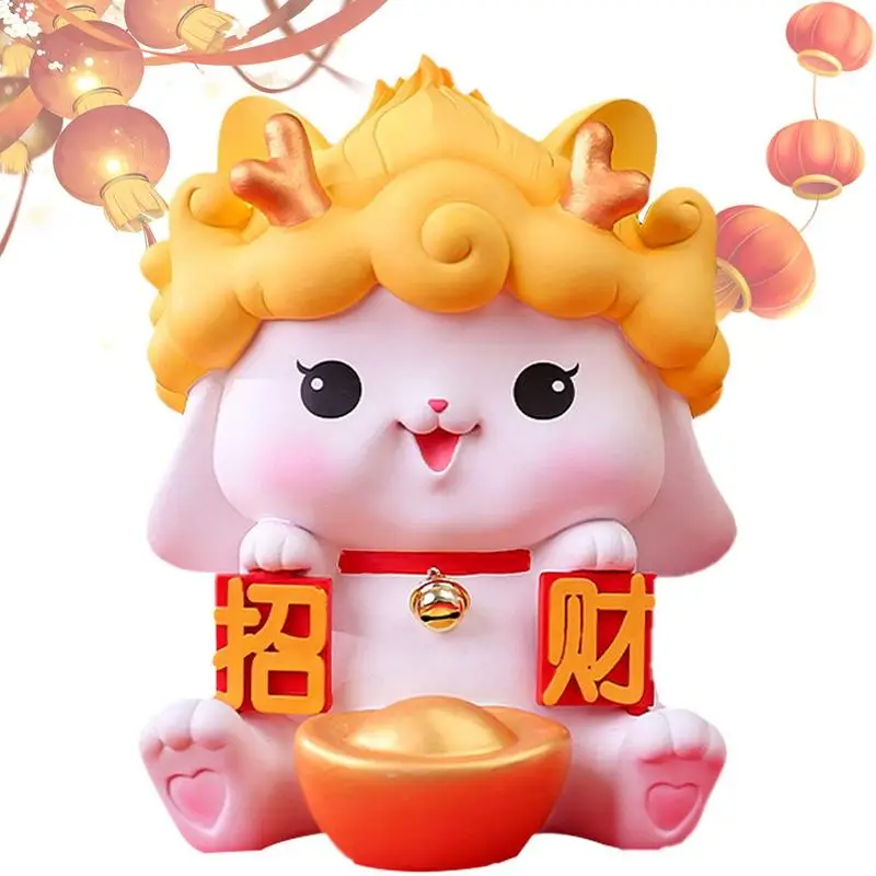 

Банка для монет в китайском стиле, банка для монет в виде кролика, игрушка для сохранения монет, для дома, офиса, украшение для стола, новогод...