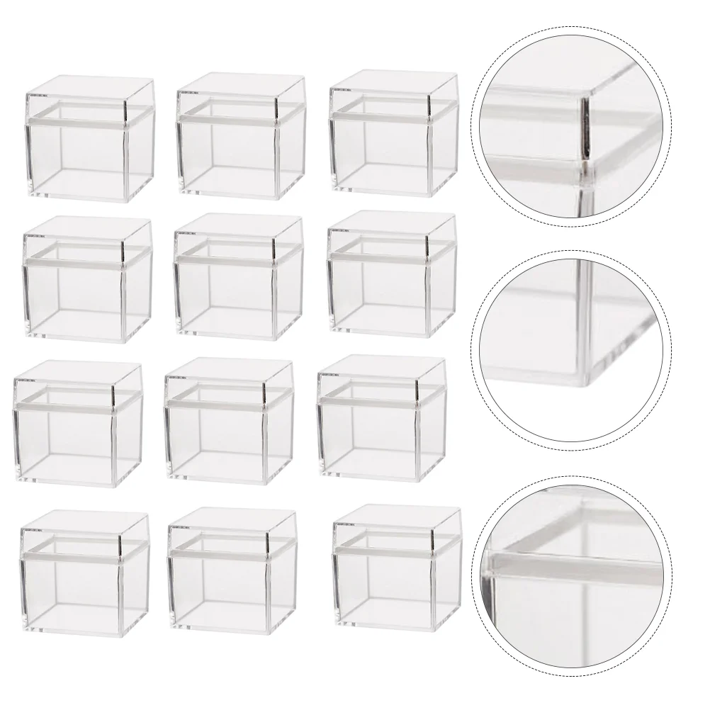 

24Pcs Square Plastic Boxes Packing Boxes Transparent Candy Storage Boxes