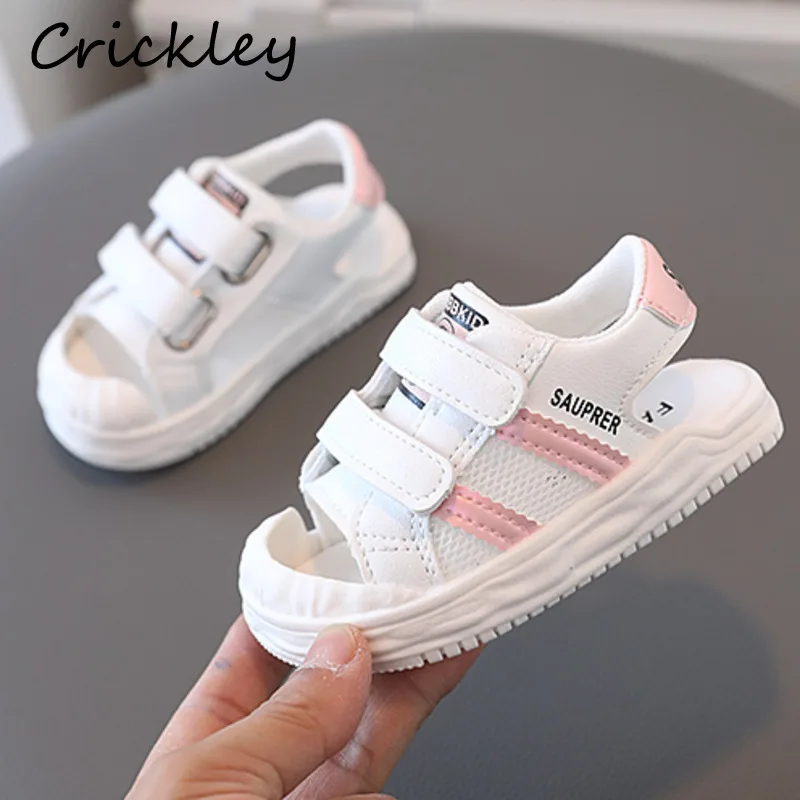 

Summer Children Sports Shoes PU Striped Breathable For Kids Toddler Sandals Soft Bottom Anti Slip Baby Boys Girls Sneakers