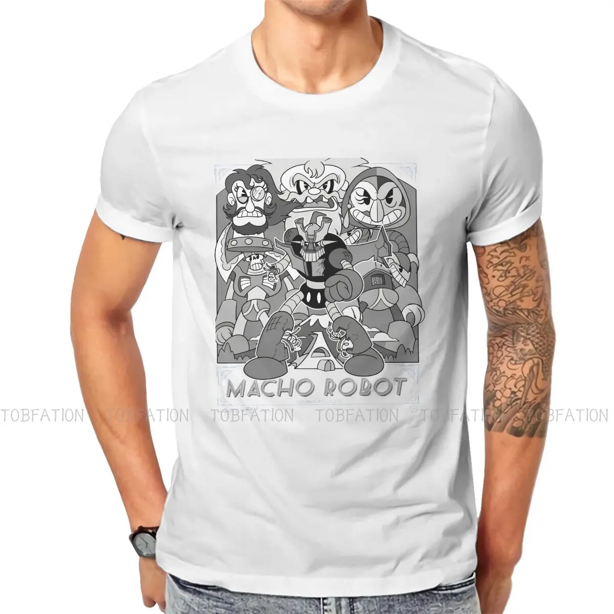 UFO Robot Grendizer Mazinger Z Newest TShirt for Men The Macho Round Neck Pure Cotton T Shirt Gift Clothes OutdoorWear Big Size