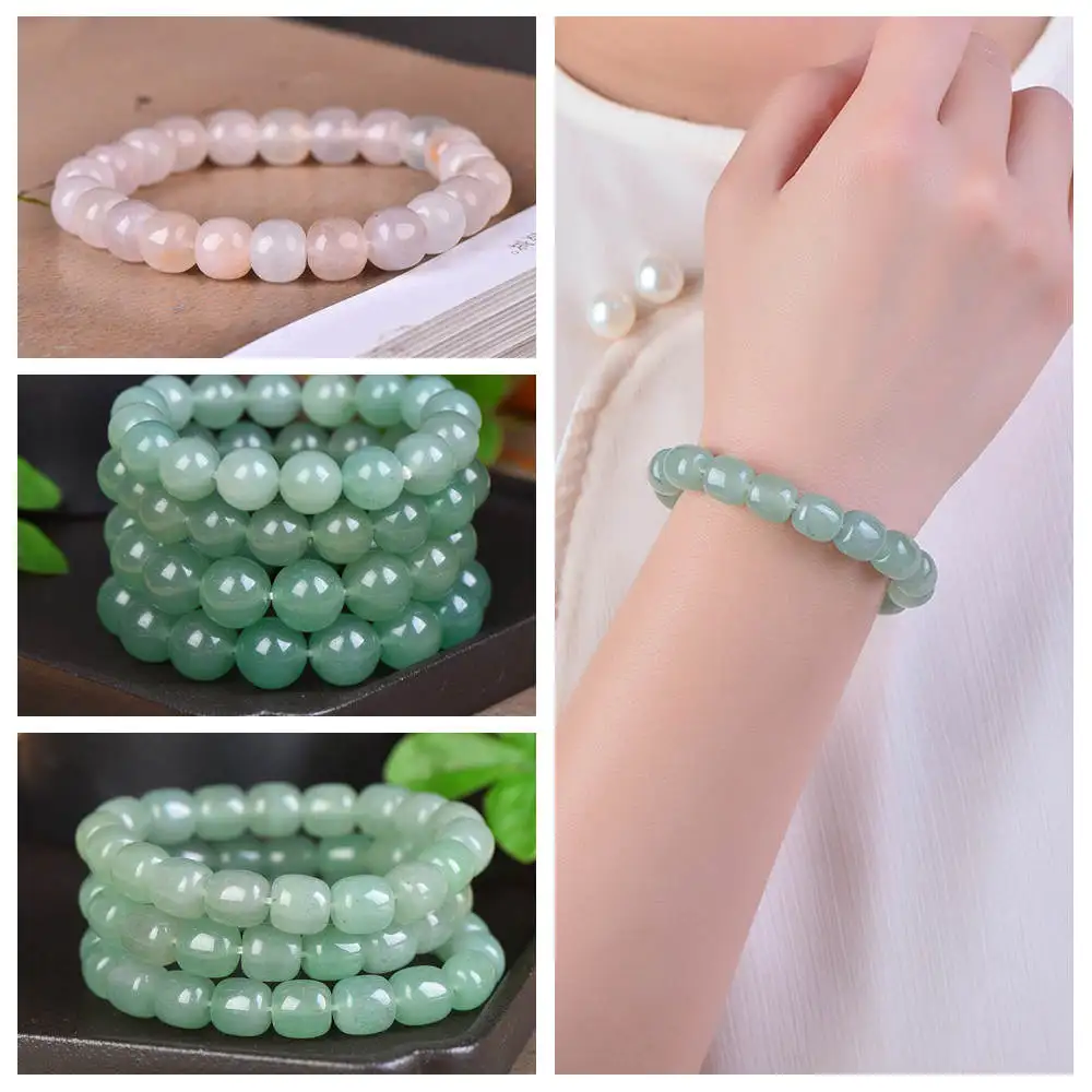 Натуральный белый зеленый нефритовый браслет мужской Будда бусины лутун Фортуна