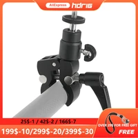 hdrig small super clamp crab with 14 20 mini ball head for led lamp flash tripod monopod crab claw clamp photography studio
