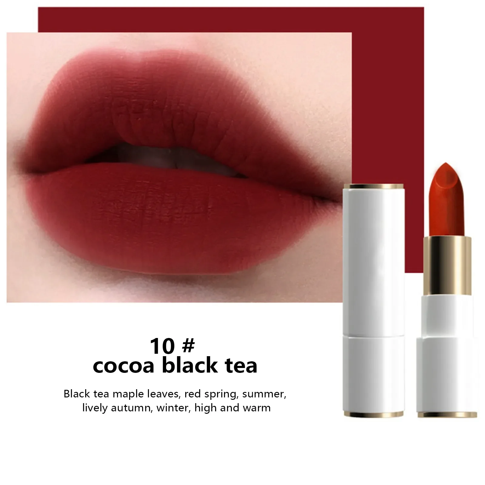 

NEW Small White Tube Non Stick Cup Lipstick Mattes Velvet Non Fade Whitening Non Stick Amask Lipstick