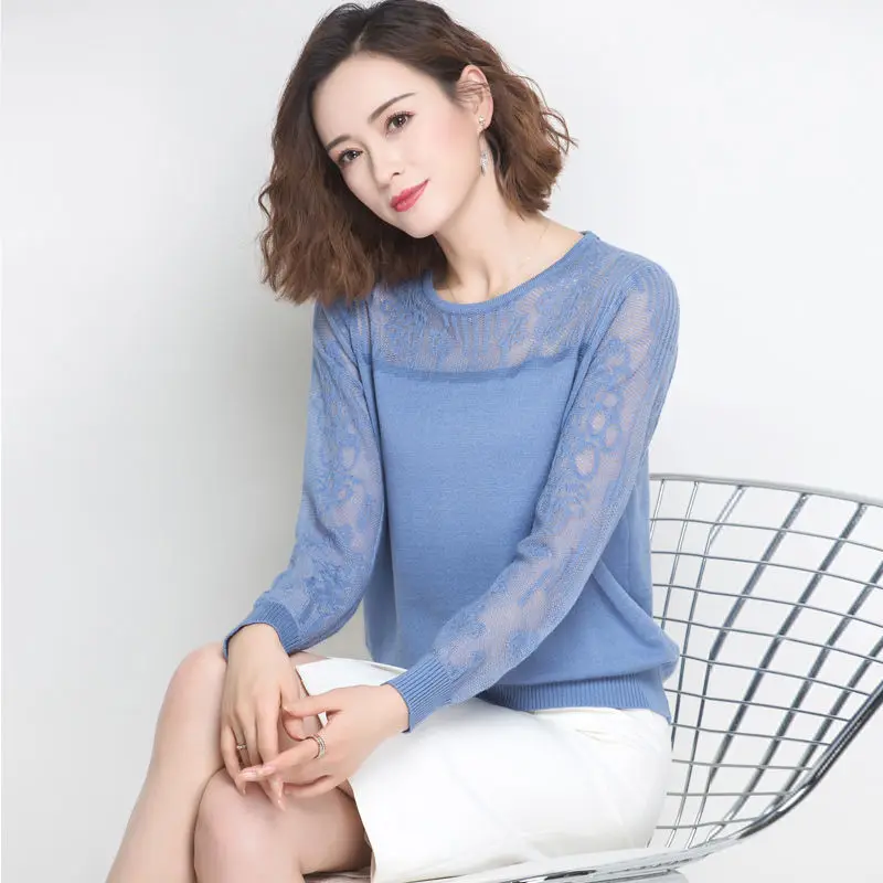 

Женская трикотажная футболка с круглым вырезом, женская блузка с длинным рукавом и оборками, Женские топы с круглым вырезом, Дамский свитер, пуловер, рубашка G61