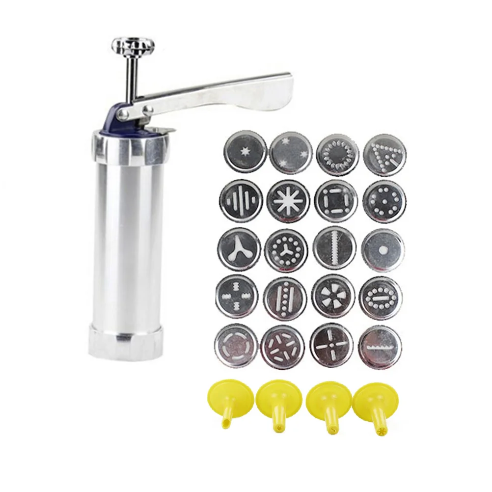 

Multifunctional Household Biscuit Sugarcraft Pastry Decorating Tool Set with Molds Moulds Nozzles 20 Pieces of