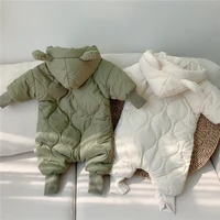 baby padded jumpsuits go out to hug clothes baby winter clothes warm cute new plus velvet thick outer wear rompers