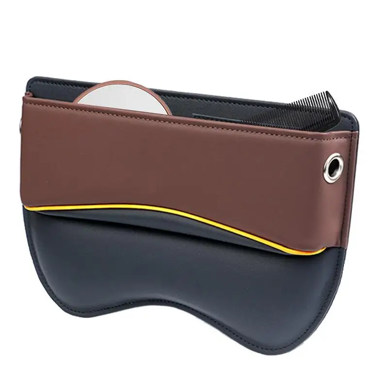 

Car Seat Filler PU Leather Leak Stopper For Car Seat Slot Filler 2 In 1 Leak Stopper Storage Box With Charging Cable Hole For