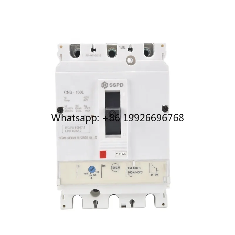 Фото Автоматический выключатель China SSPD, материал PA66, CNS 3P 160N 160A 690V 35kA, Etn, 3 фазы, конкурентная цена №1