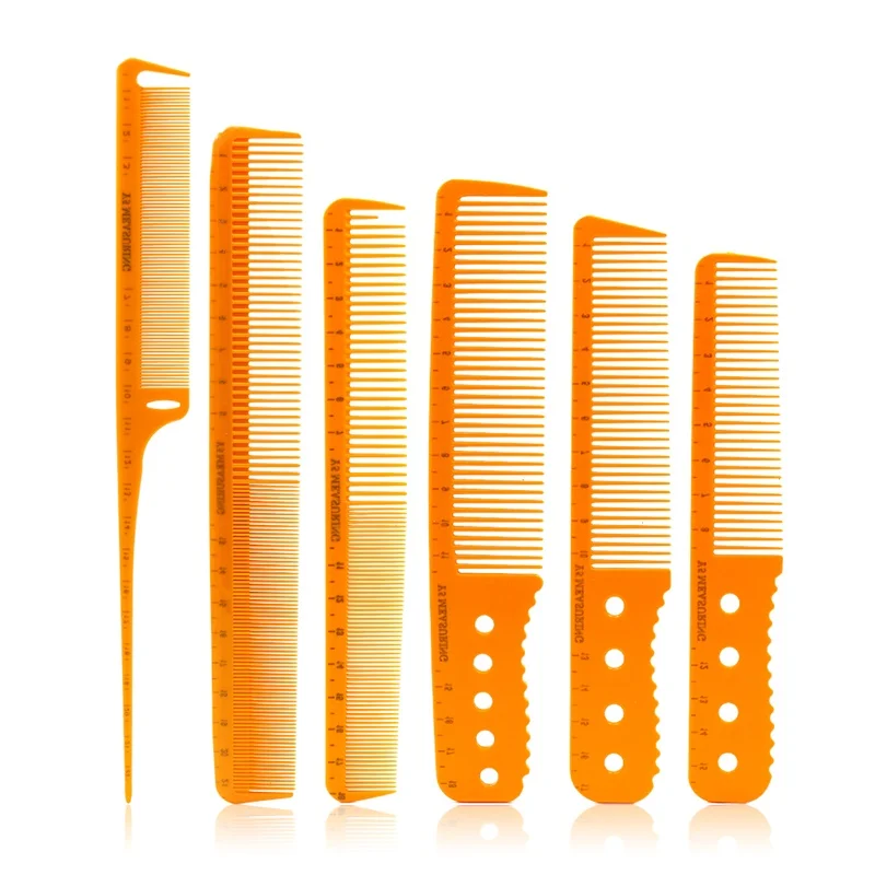 

6 шт./компл., высокое качество, профессиональная расческа для стрижки волос, расческа с точным чехлом, парикмахерская расческа для укладки во...